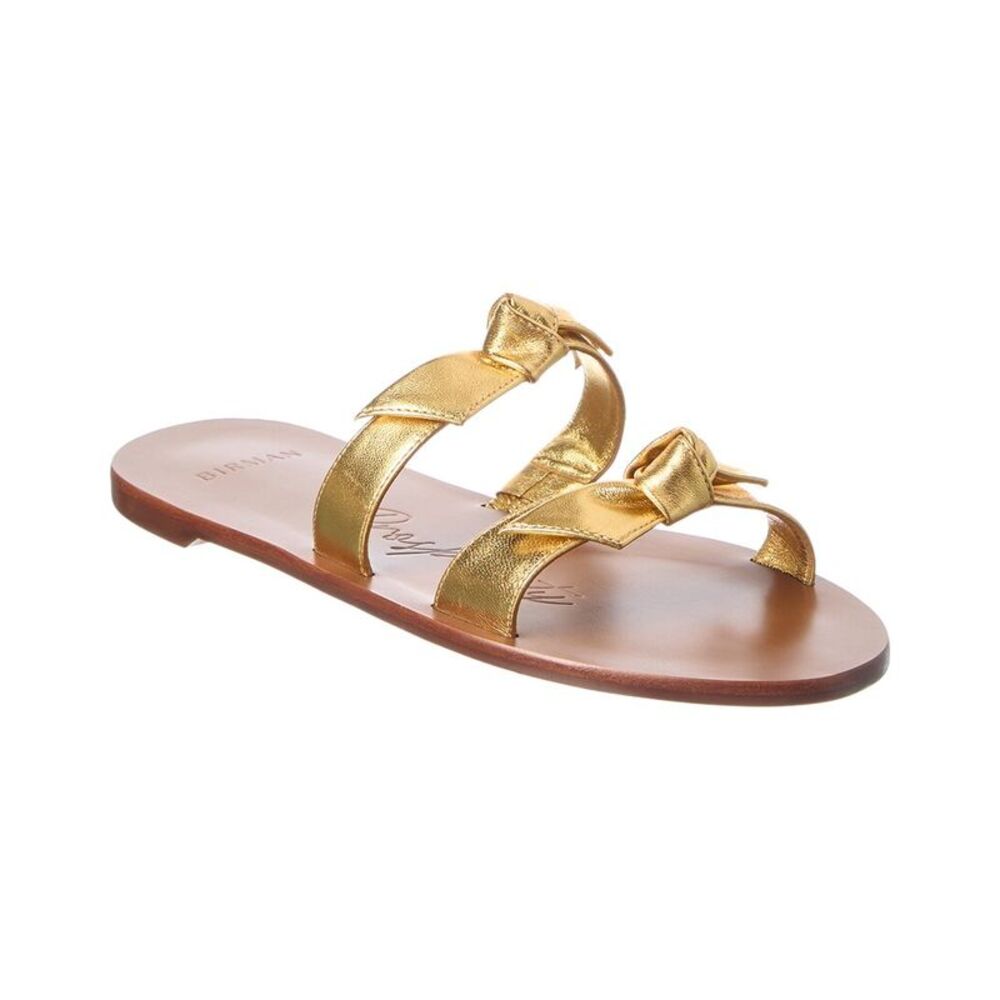 Alexandre Birman Clarita Holiday Season Leather Sandal, Gold